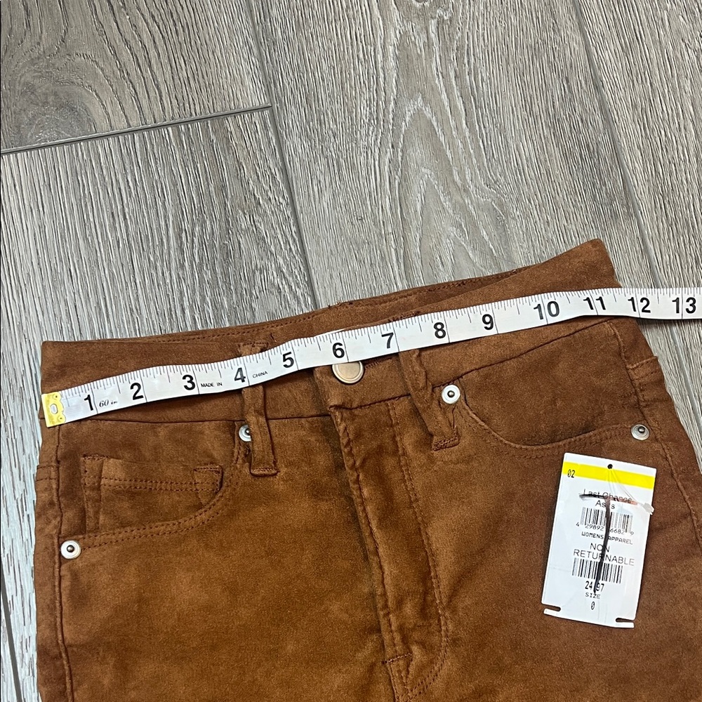 NWOT good American Brown faux suede GW100T Skinny Pants size 0 / 25 - Picture 4 of 9